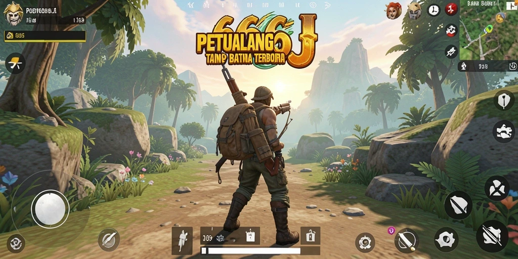 Tangkapan layar gameplay 666J yang menampilkan petualangan seru di dunia terbuka.