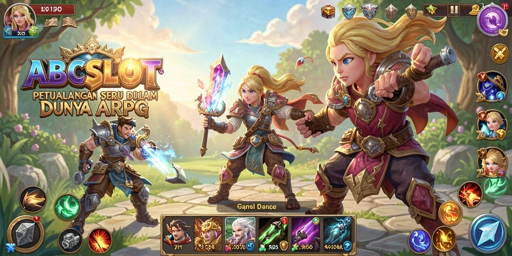 Tampilan aksi menegangkan di dalam gameplay ARPG ABCSLOT.