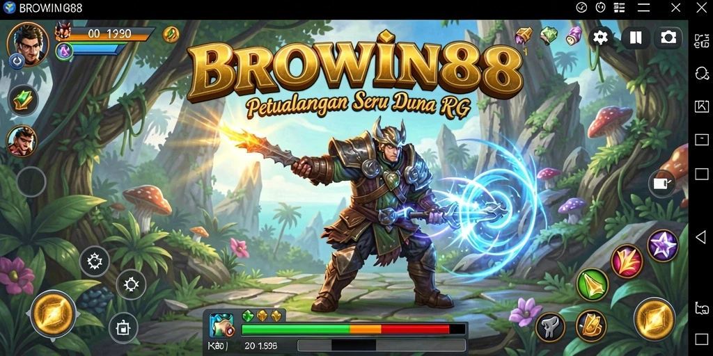 Tampilan gameplay <strong>BROWIN88</strong> memperlihatkan aksi pertarungan epik dan eksplorasi dunia.