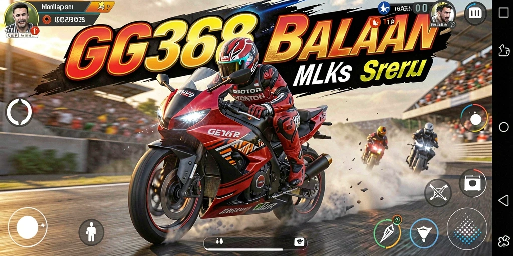 Tampilan gameplay seru balapan motor di GG368.