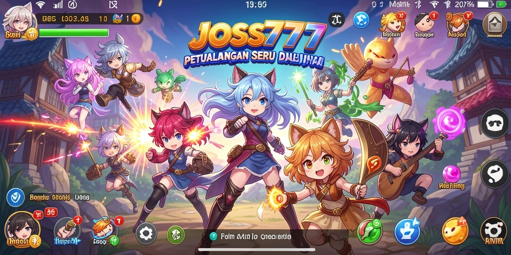 Screenshot utama menampilkan karakter anime beraksi di dunia fantastis.
