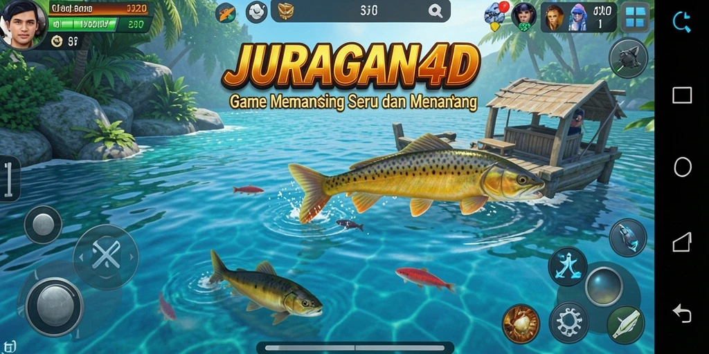 Tampilan gameplay JURAGAN4D dalam aksi memancing yang menegangkan.