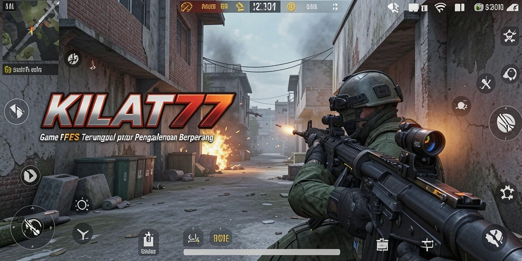 Screenshot KILAT77 menampilkan aksi mengejutkan dalam pertempuran FPS.