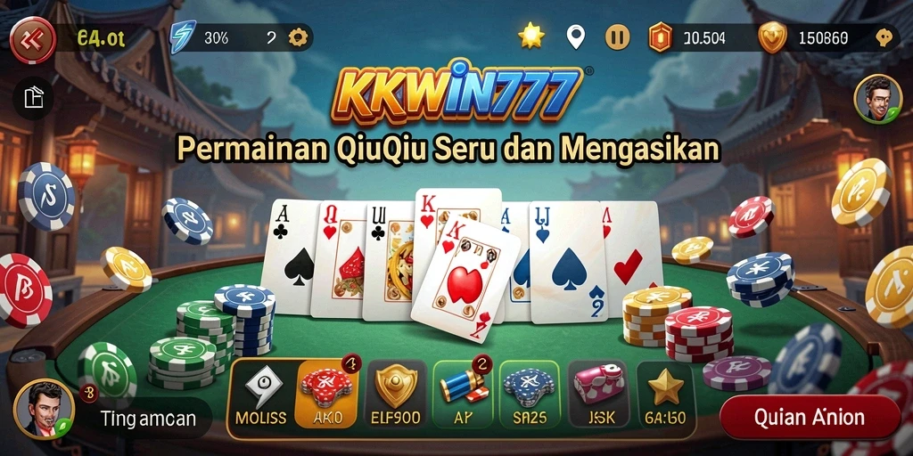 Tampilan gameplay seru dari KKWIN777 saat bermain QiuQiu.
