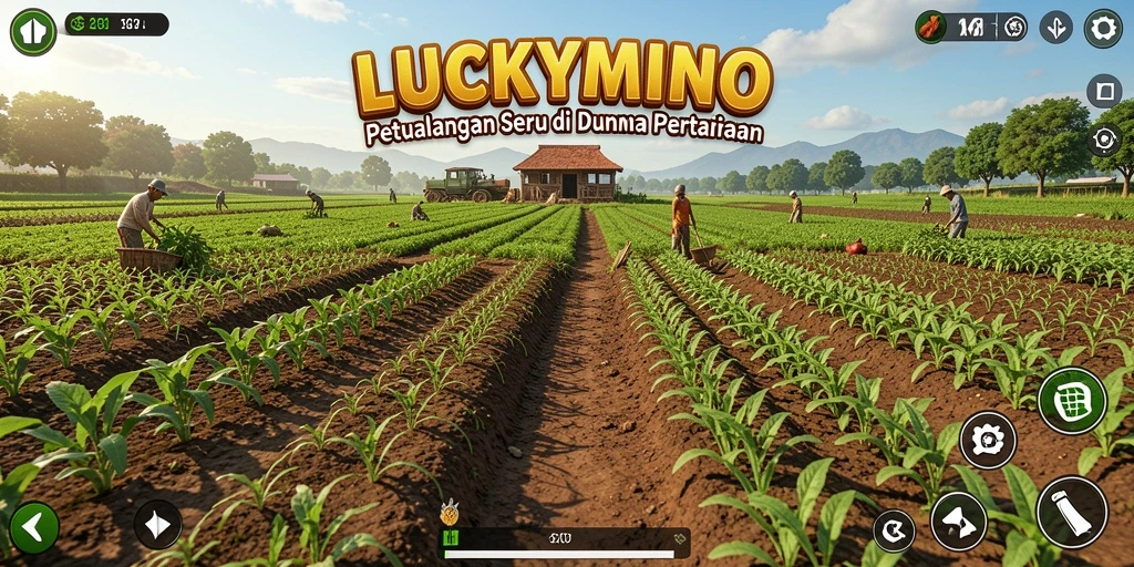 Tampilan gameplay seru dengan beragam aktivitas pertanian.