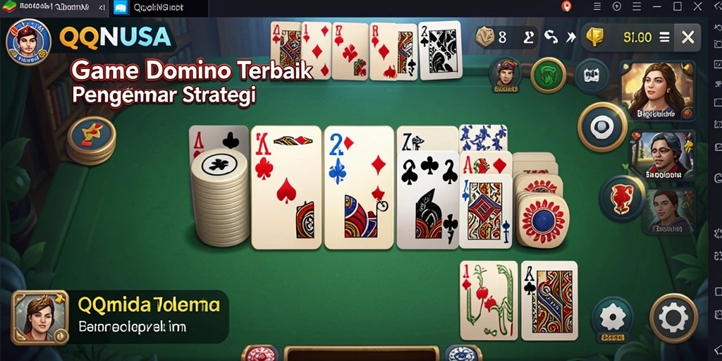 Screenshot gameplay QQNUSA menampilkan suasana seru permainan Domino.