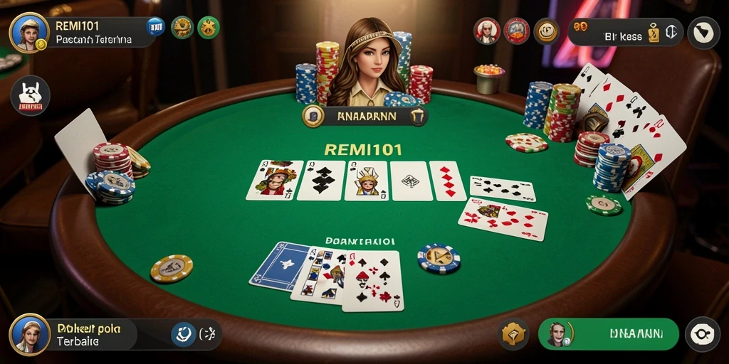 Gameplay seru Poker di REMI101 dengan interaksi pemain.