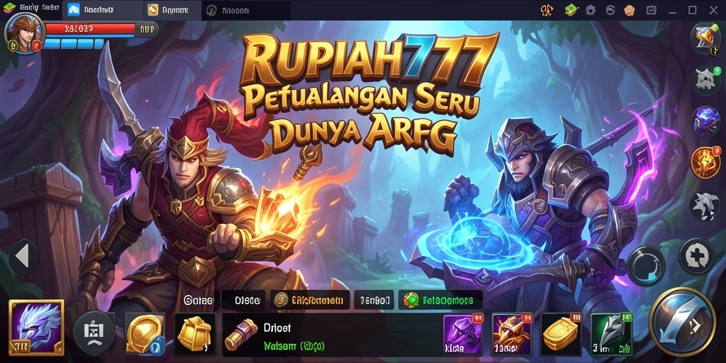 Screenshot gameplay RUPIAH777 yang menunjukkan aksi petualangan ARPG.