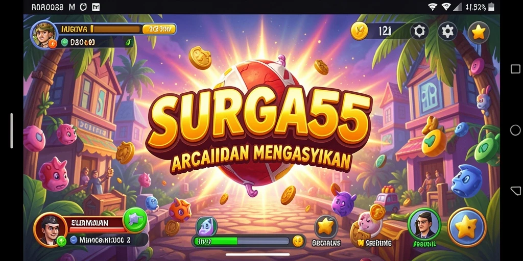 Tampilan gameplay SURGA55 yang penuh aksi dan tantangan seru.