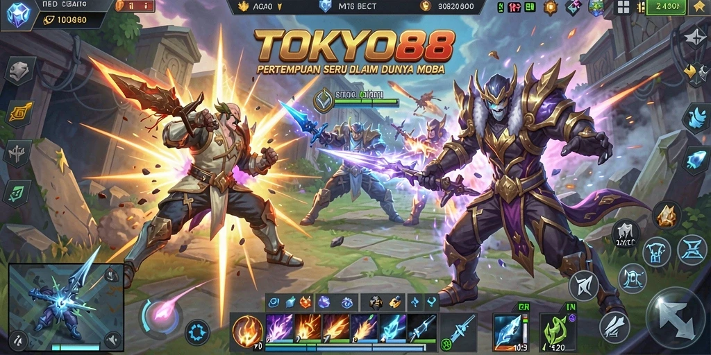 Tampilan gameplay seru di TOKYO88 dengan pertempuran intens.