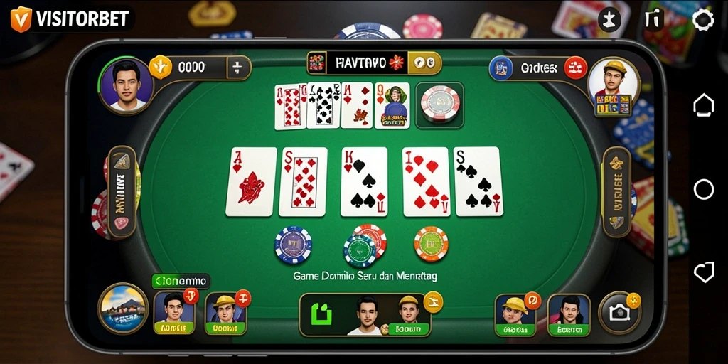 Screenshot gameplay VISITORBET yang menunjukkan aksi seru permainan Domino.