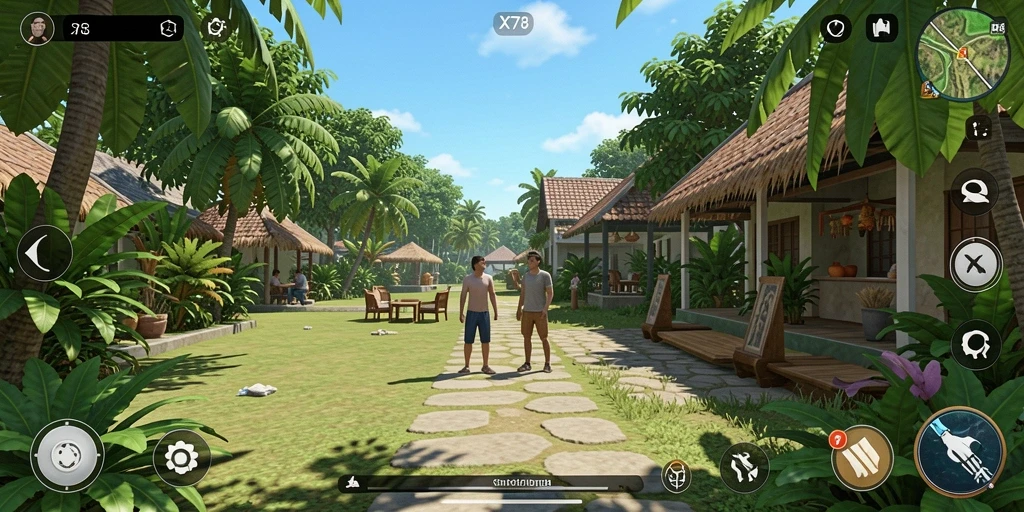 Screenshot X78 menampilkan gameplay santai yang menghibur.