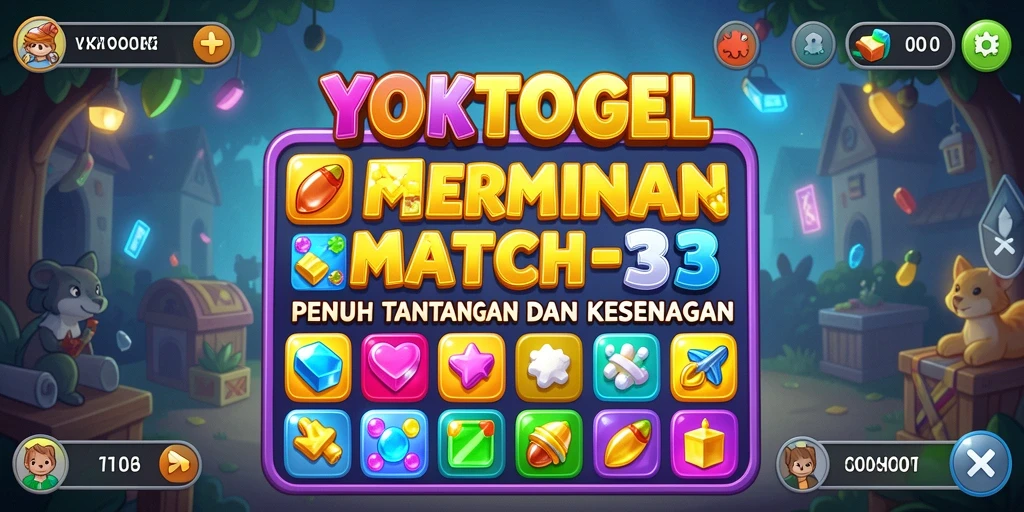 Tampilan gameplay YOKTOGEL dengan aksi Match-3 yang seru.