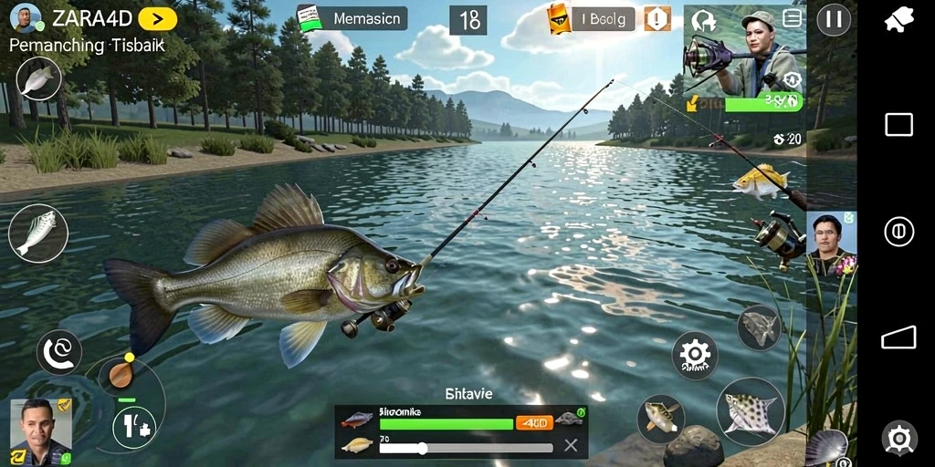 Screenshot ZARA4D menampilkan aksi memancing yang seru dan grafis yang indah.